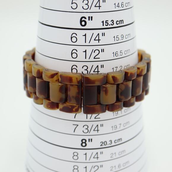 Armitron Womens Tortoise Brown Watch Gold Tone Acrylic Bracelet w New Battery - Picture 4 of 14